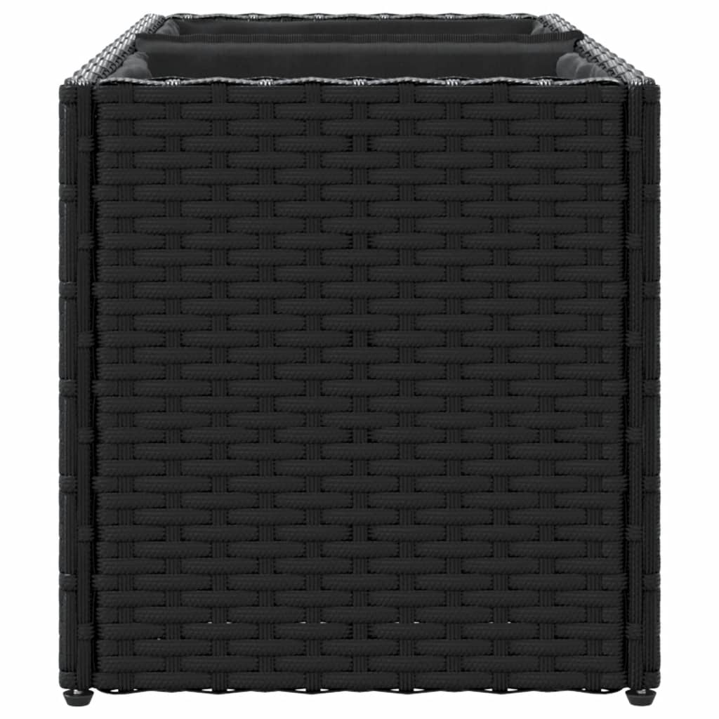 vidaXL Donice ogrodowe z 2 wkładami, 2 szt., czarne, 72x30x32 cm