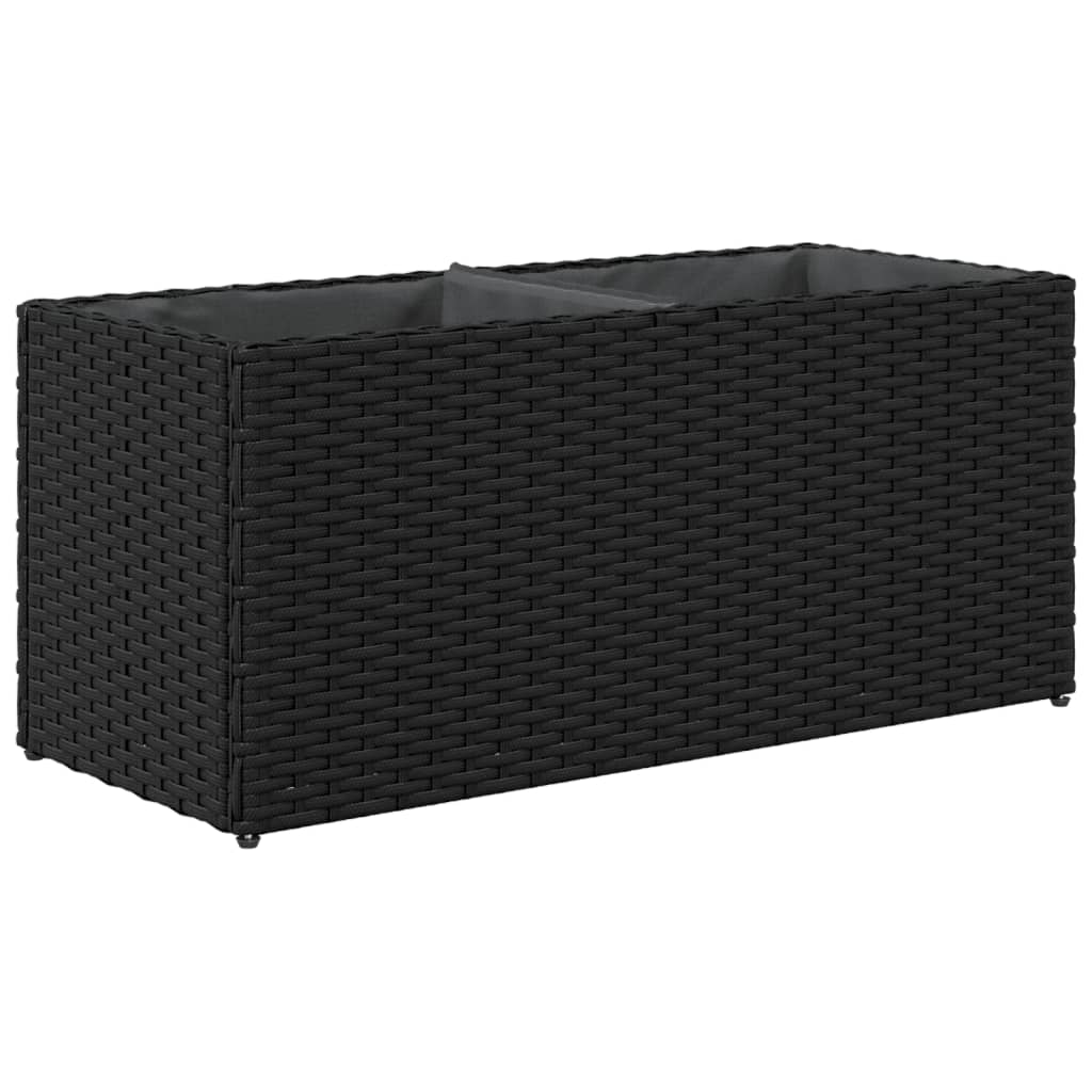 vidaXL Donice ogrodowe z 2 wkładami, 2 szt., czarne, 72x30x32 cm