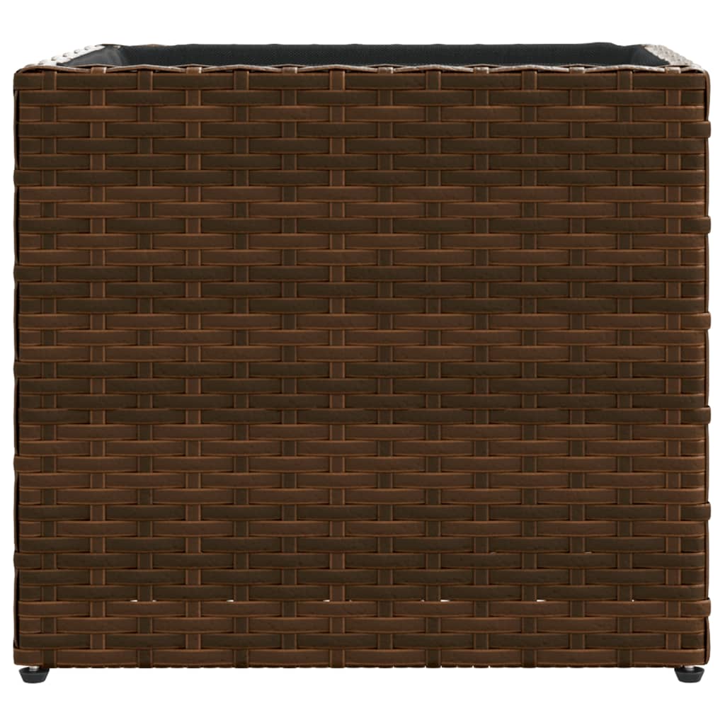 vidaXL Donice ogrodowe, 2 szt., brązowe, 36x30x32 cm, polirattan