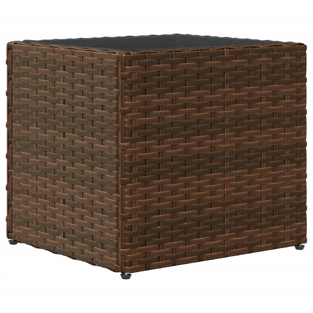 vidaXL Donice ogrodowe, 2 szt., brązowe, 36x30x32 cm, polirattan