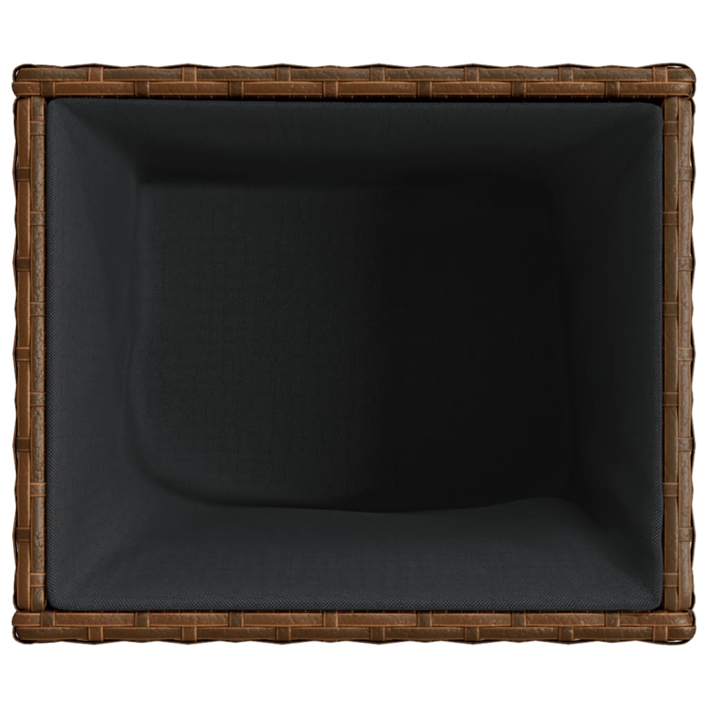 vidaXL Donice ogrodowe, 2 szt., brązowe, 36x30x32 cm, polirattan