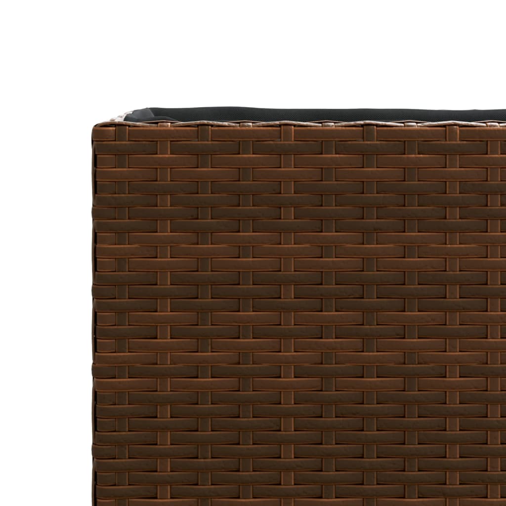 vidaXL Donice ogrodowe, 2 szt., brązowe, 36x30x32 cm, polirattan