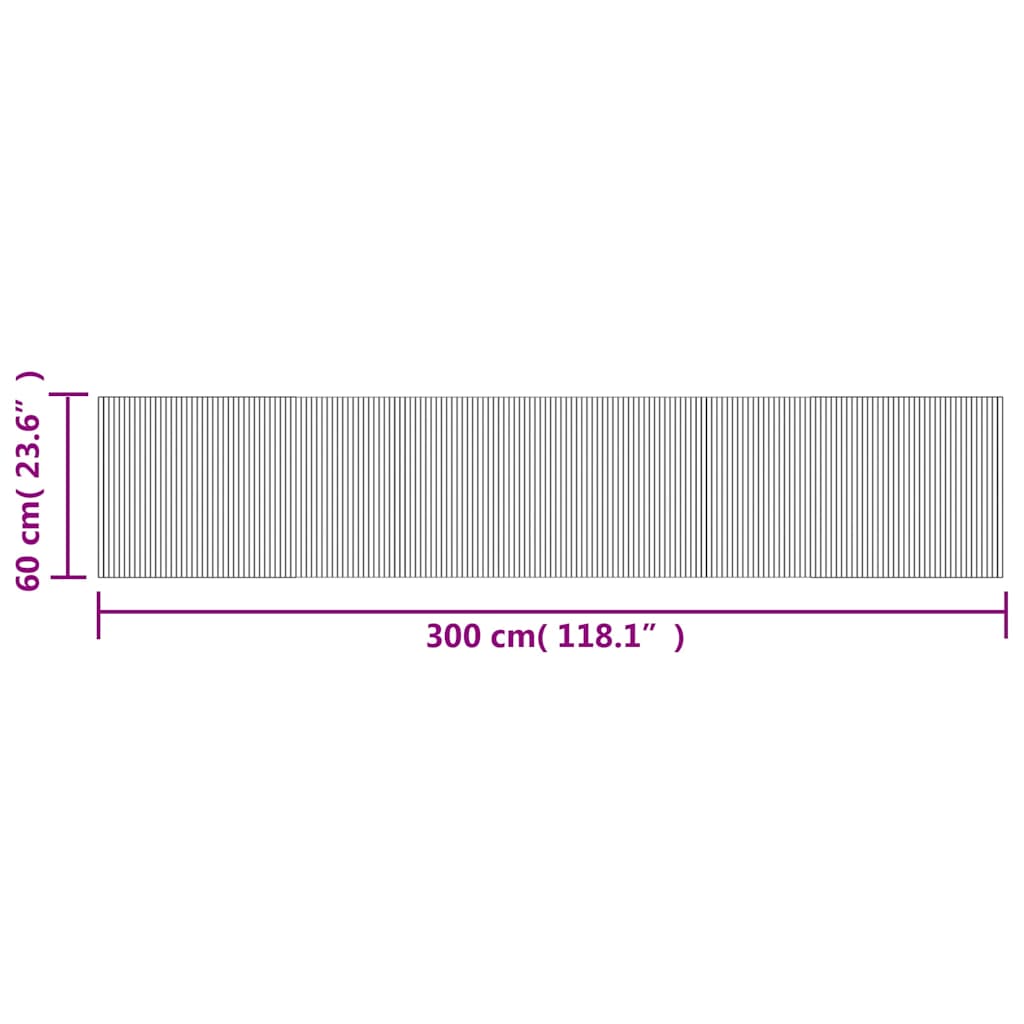 vidaXL Dywan prostokątny, brązowy, 60x300 cm, bambusowy
