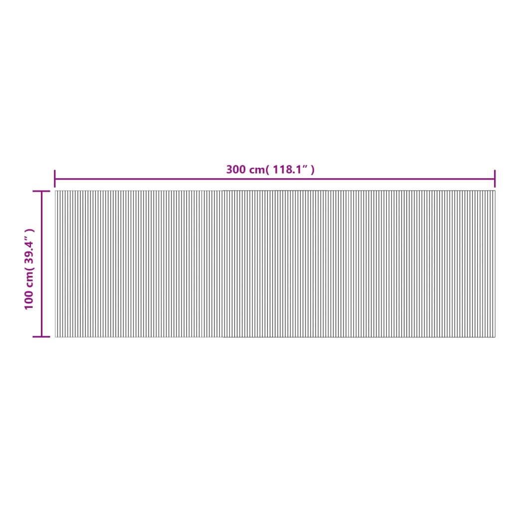 vidaXL Dywan prostokątny, szary, 100x300 cm, bambusowy