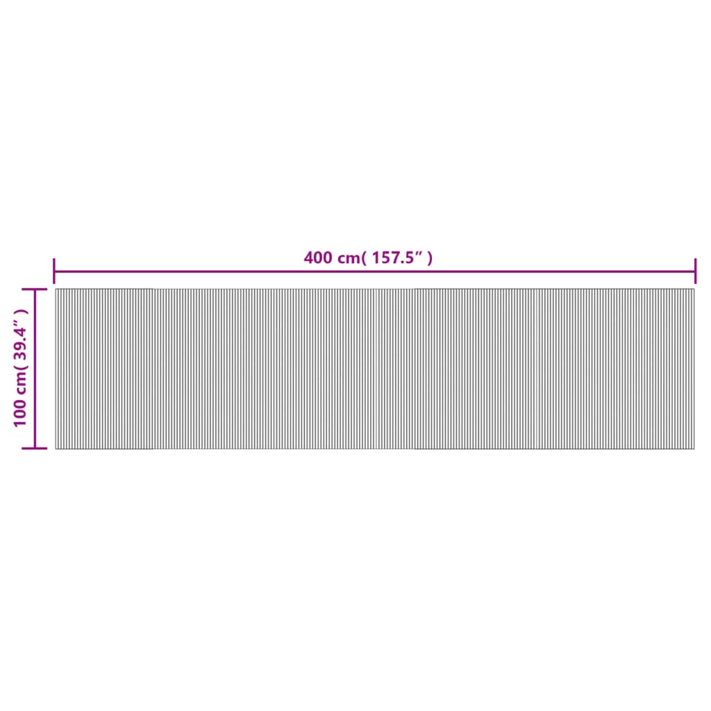 vidaXL Dywan prostokątny, szary, 100x400 cm, bambusowy