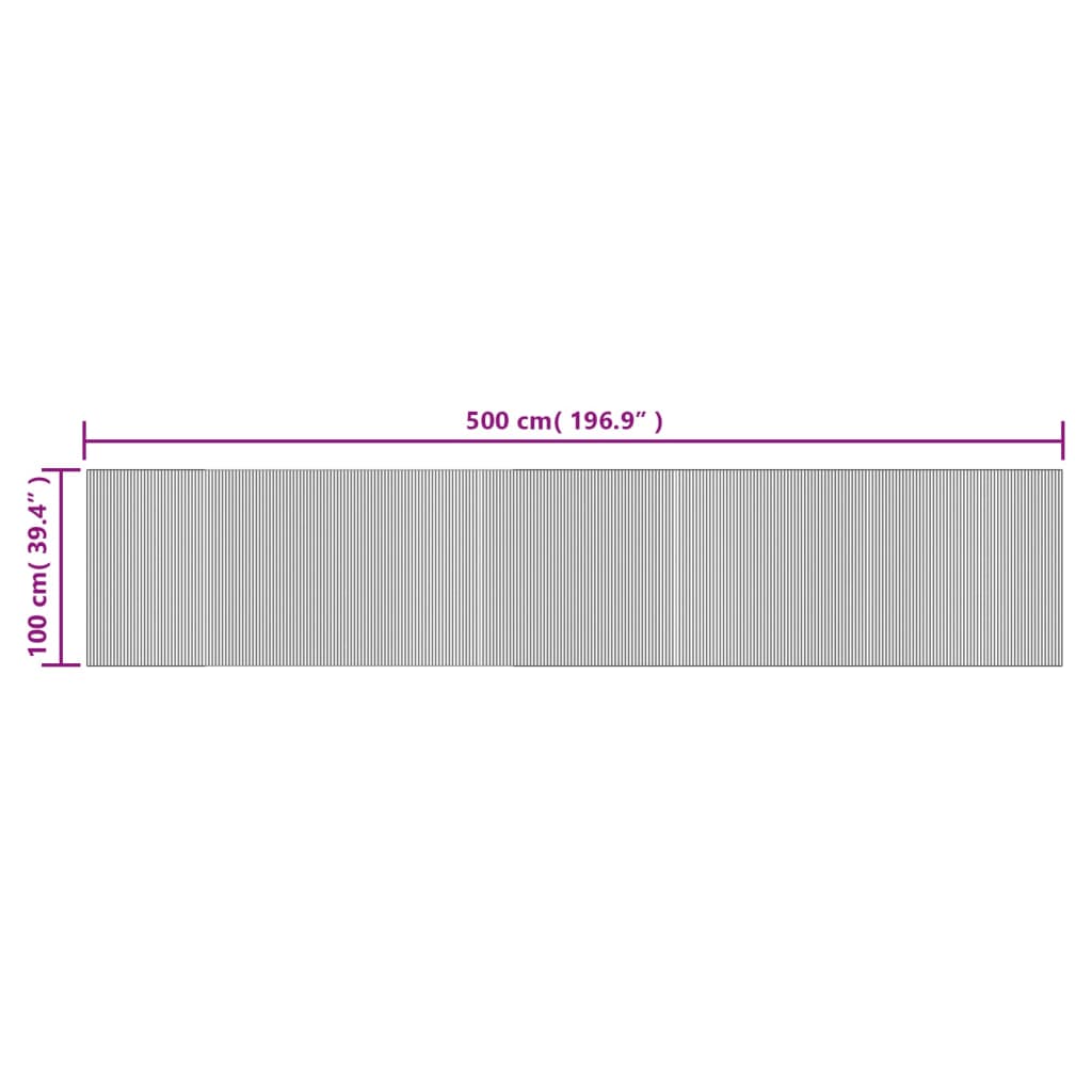 vidaXL Dywan prostokątny, jasny naturalny, 100x500 cm, bambusowy