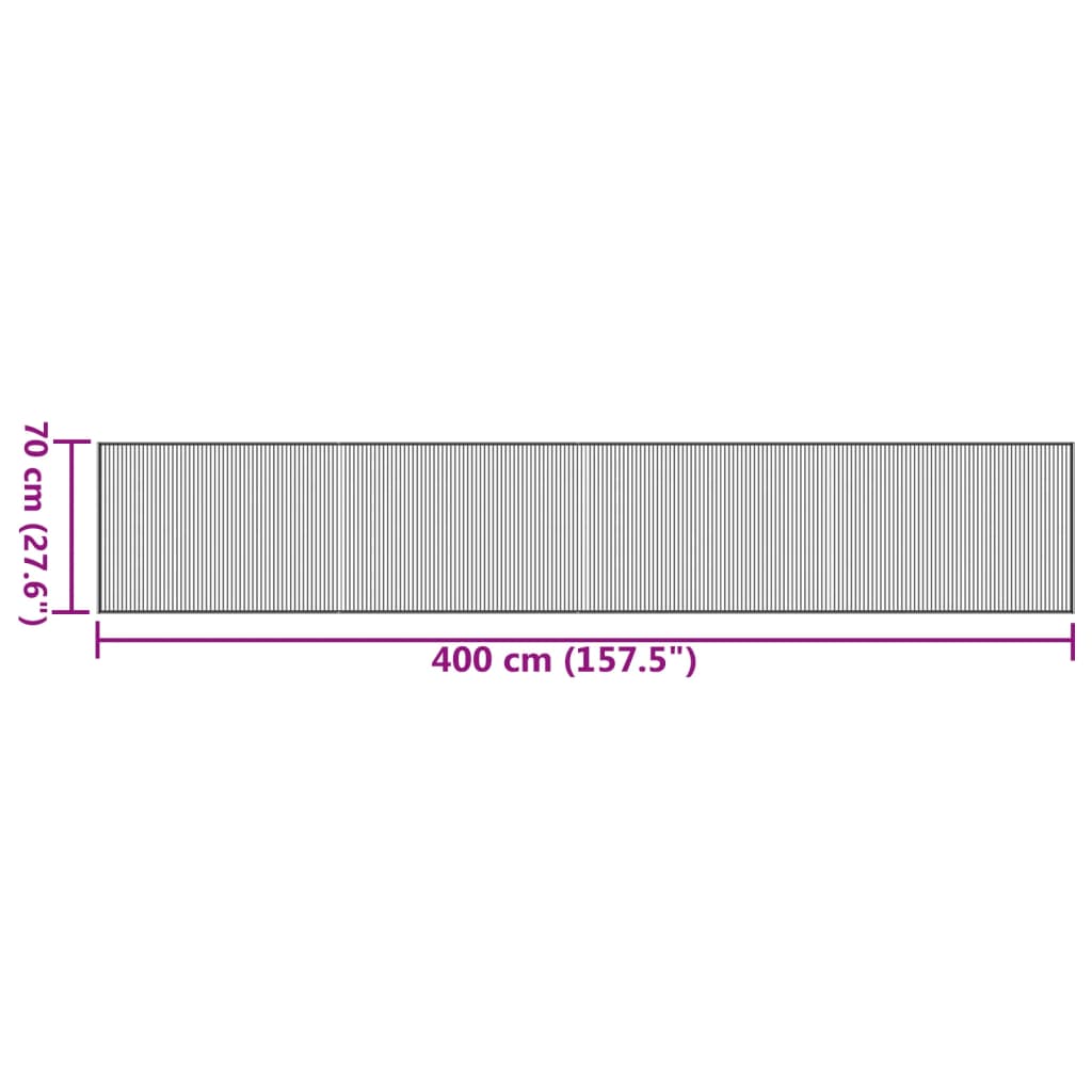 vidaXL Dywan prostokątny, jasny naturalny, 70x400 cm, bambusowy