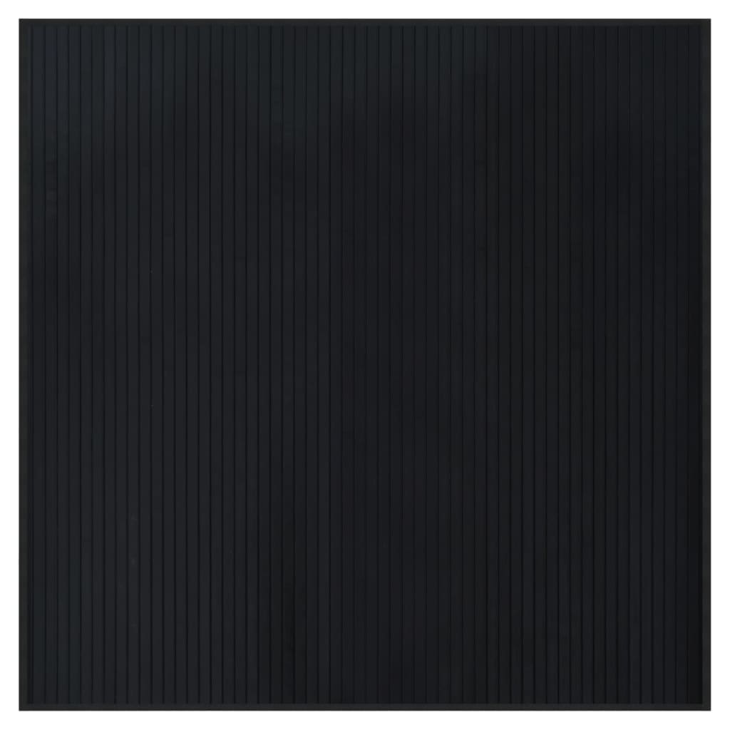 vidaXL Dywan kwadratowy, czarny, 100x100 cm, bambusowy