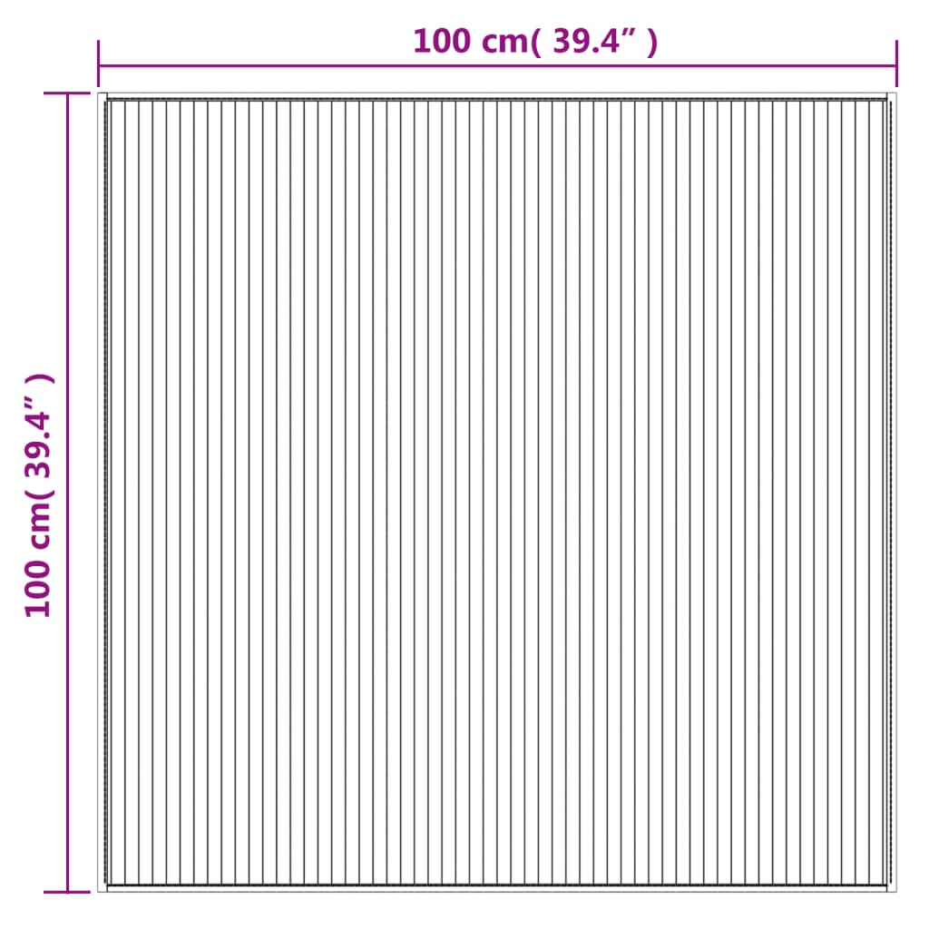 vidaXL Dywan kwadratowy, jasny naturalny, 100x100 cm, bambusowy
