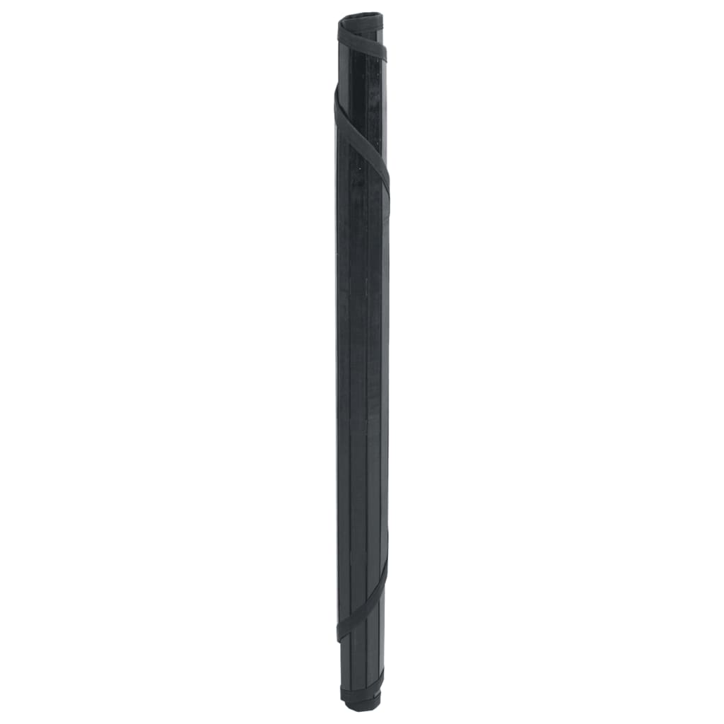 vidaXL Dywan okrągły, czarny, 60 cm, bambusowy