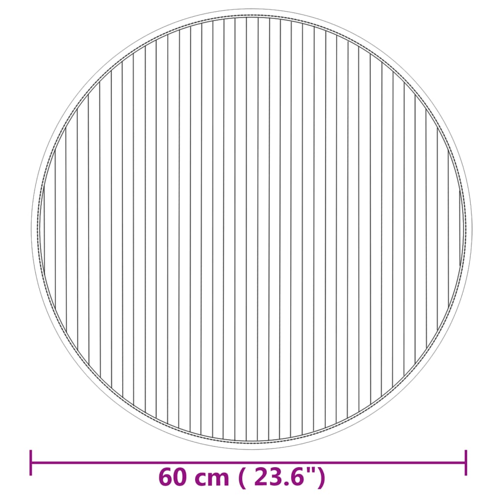 vidaXL Dywan okrągły, naturalny, 60 cm, bambusowy