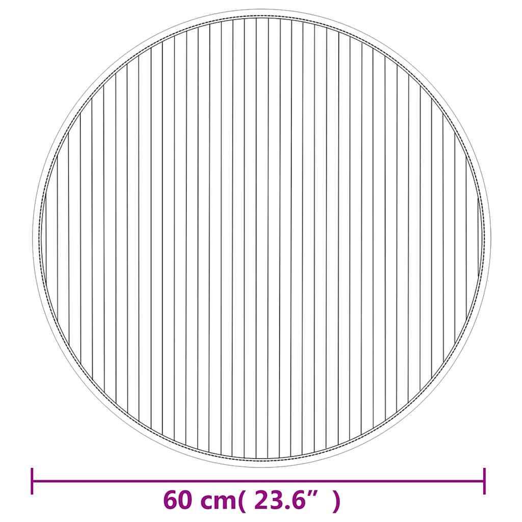 vidaXL Dywan okrągły, brązowy, 60 cm, bambusowy
