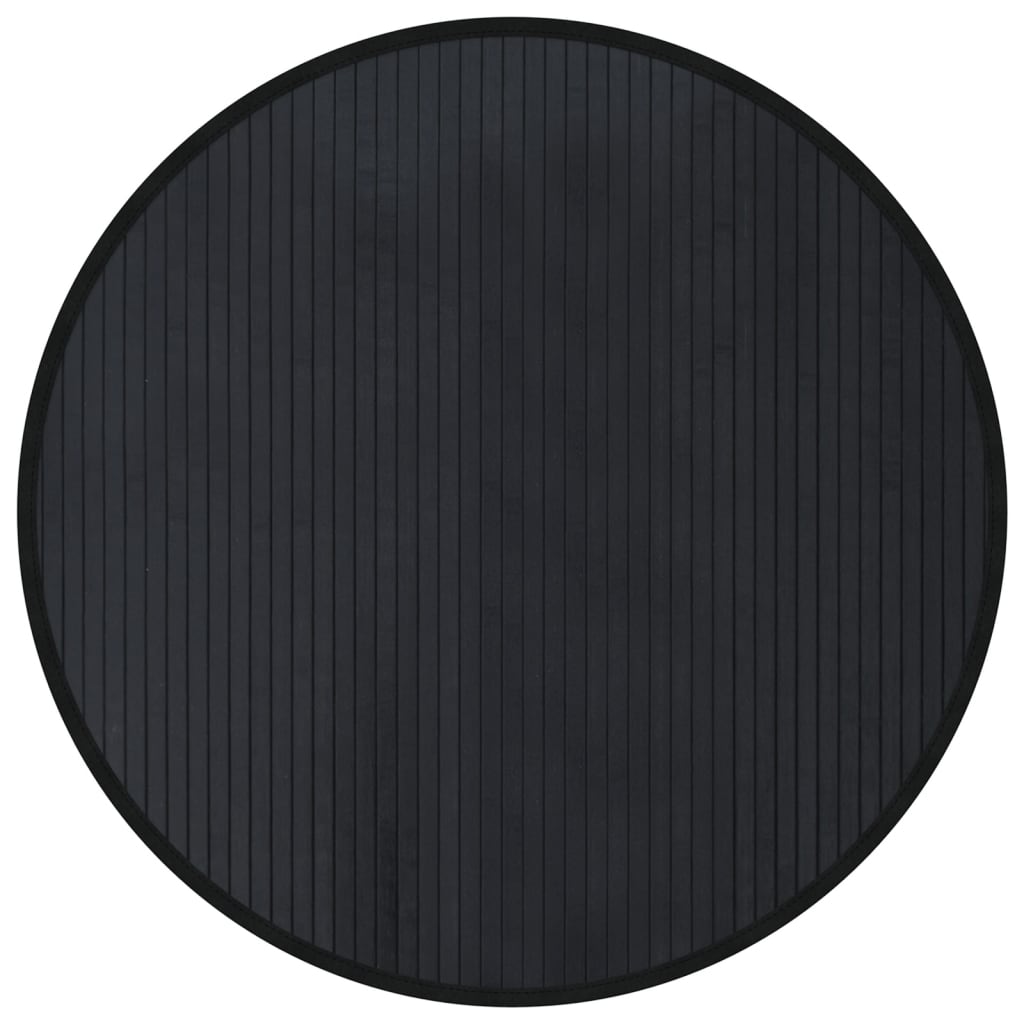 vidaXL Dywan okrągły, czarny, 80 cm, bambusowy