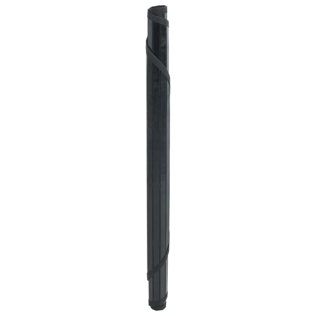 vidaXL Dywan okrągły, czarny, 80 cm, bambusowy