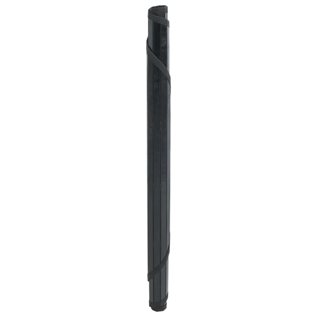 vidaXL Dywan okrągły, czarny, 100 cm, bambusowy