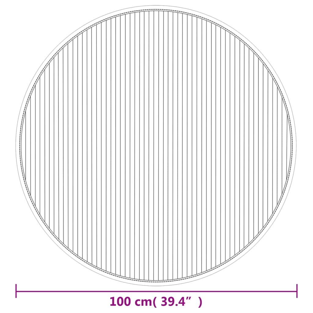 vidaXL Dywan okrągły, szary, 100 cm, bambusowy