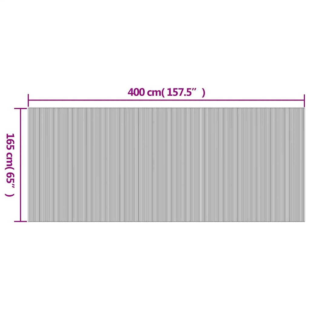 vidaXL Parawan, brązowy, szerokość 400 cm, wysokość 165 cm, bambusowy