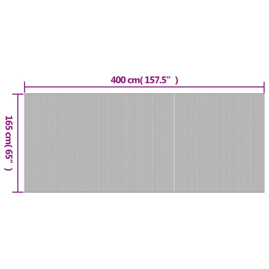 vidaXL Parawan, biały, szerokość 400 cm, wysokość 165 cm, bambusowy