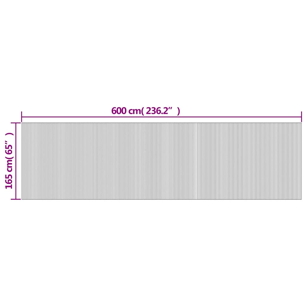 vidaXL Parawan, brązowy, szerokość 600 cm, wysokość 165 cm, bambusowy