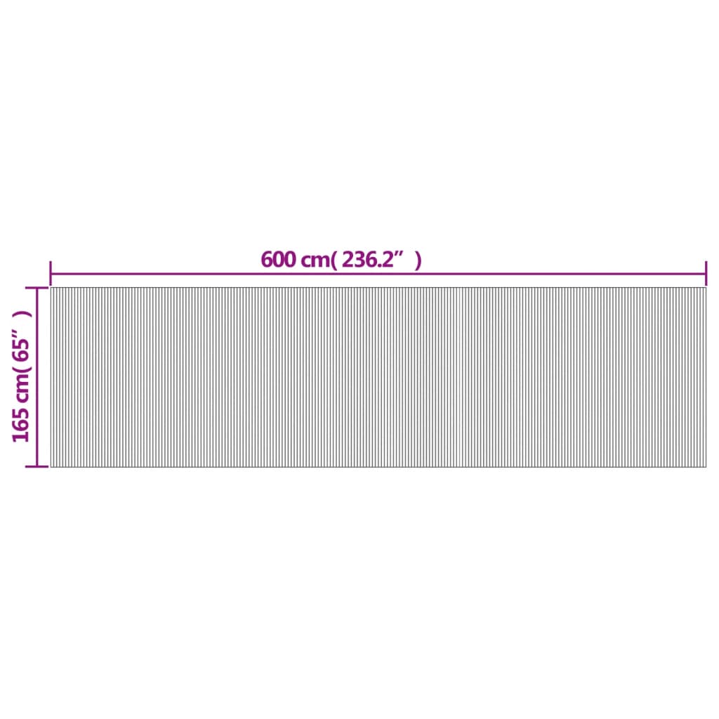 vidaXL Parawan, jasny naturalny, szerokość 600 cm, wysokość 165 cm, bambusowy