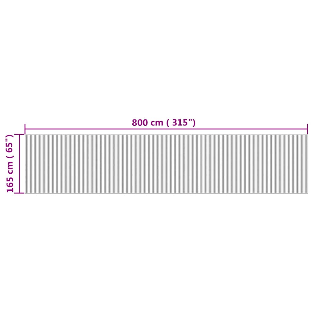 vidaXL Parawan, naturalny, szerokość 800 cm, wysokość 165 cm, bambusowy