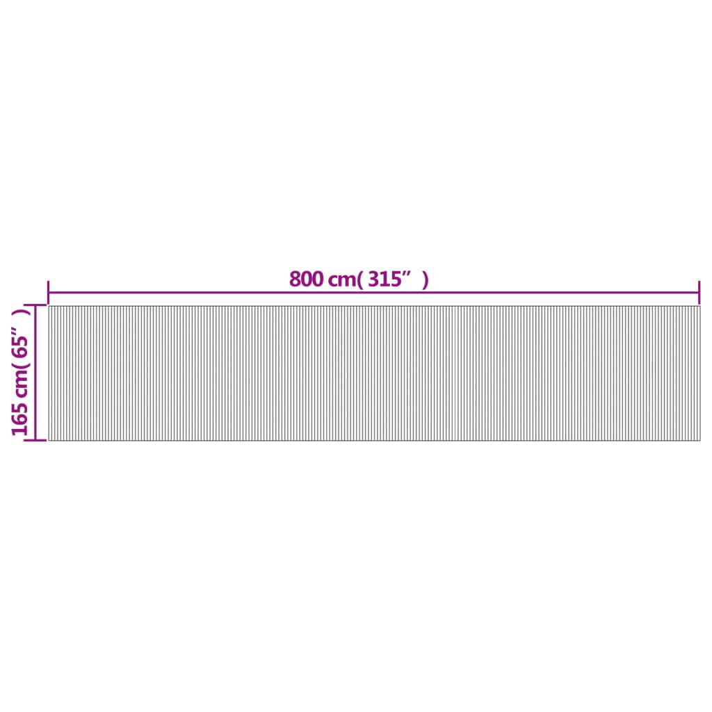 vidaXL Parawan, szary, szerokość 800 cm, wysokość 165 cm, bambusowy