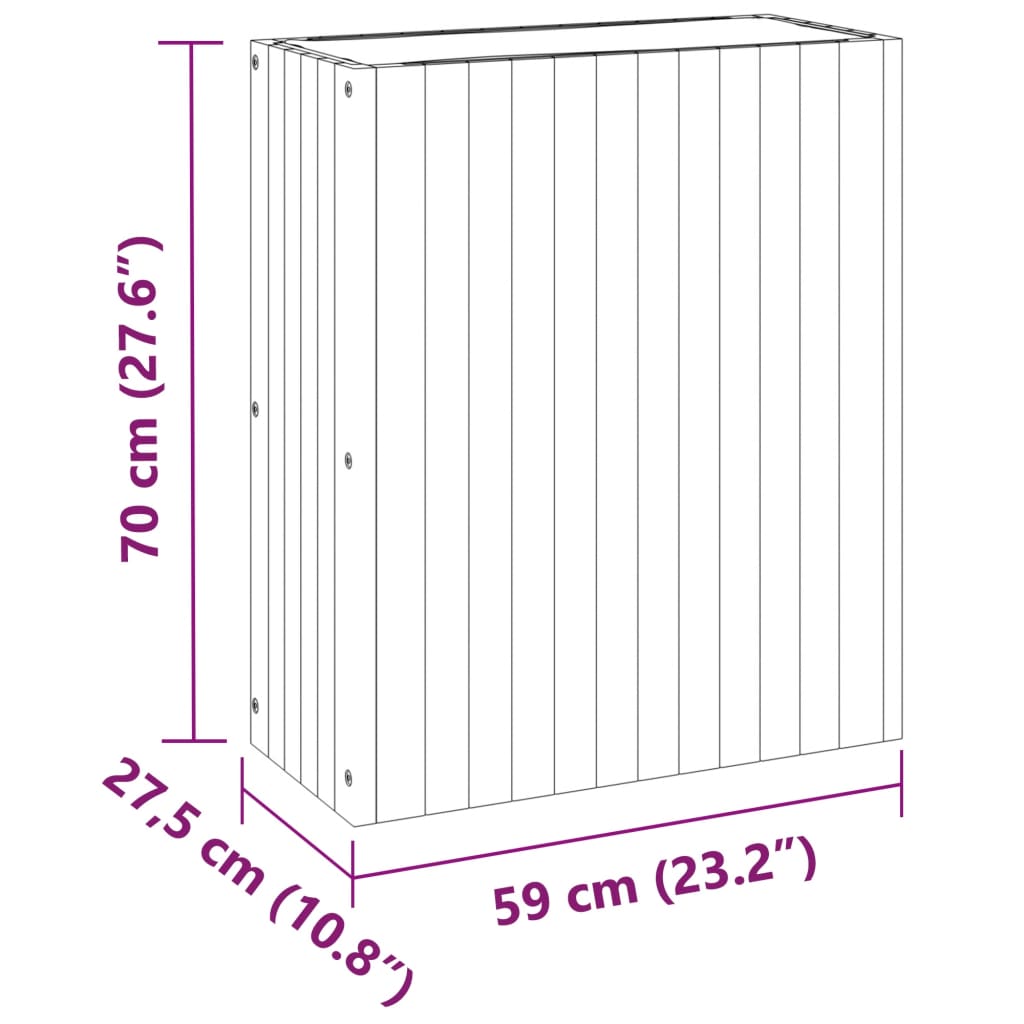 vidaXL Donica ogrodowa, 59x27,5x70 cm, lite drewno akacjowe