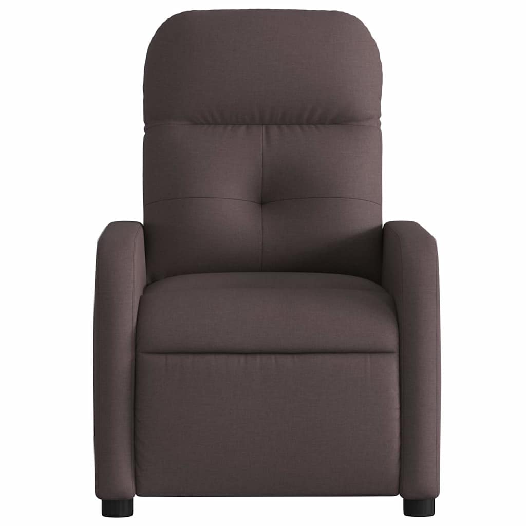 vidaXL Fotel rozkładany, ciemnobrązowy, obity tkaniną