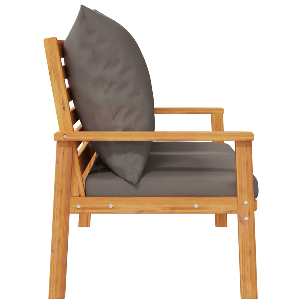 vidaXL Ławka ogrodowa, 120 cm, z poduszką, lite drewno akacjowe