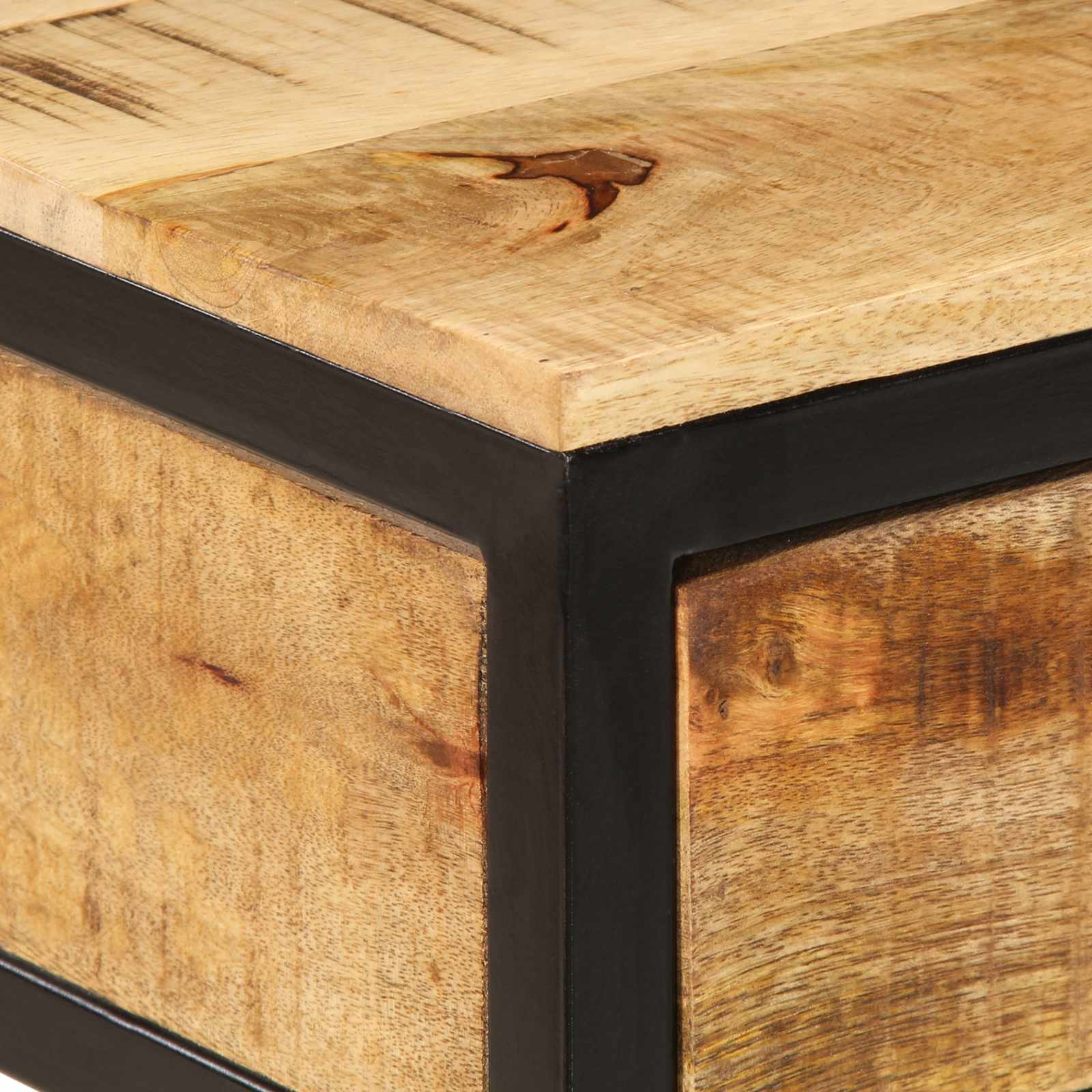 vidaXL Stolik nocny Brązowy 40 x 35 x 50 cm Lite drewno mango i metal