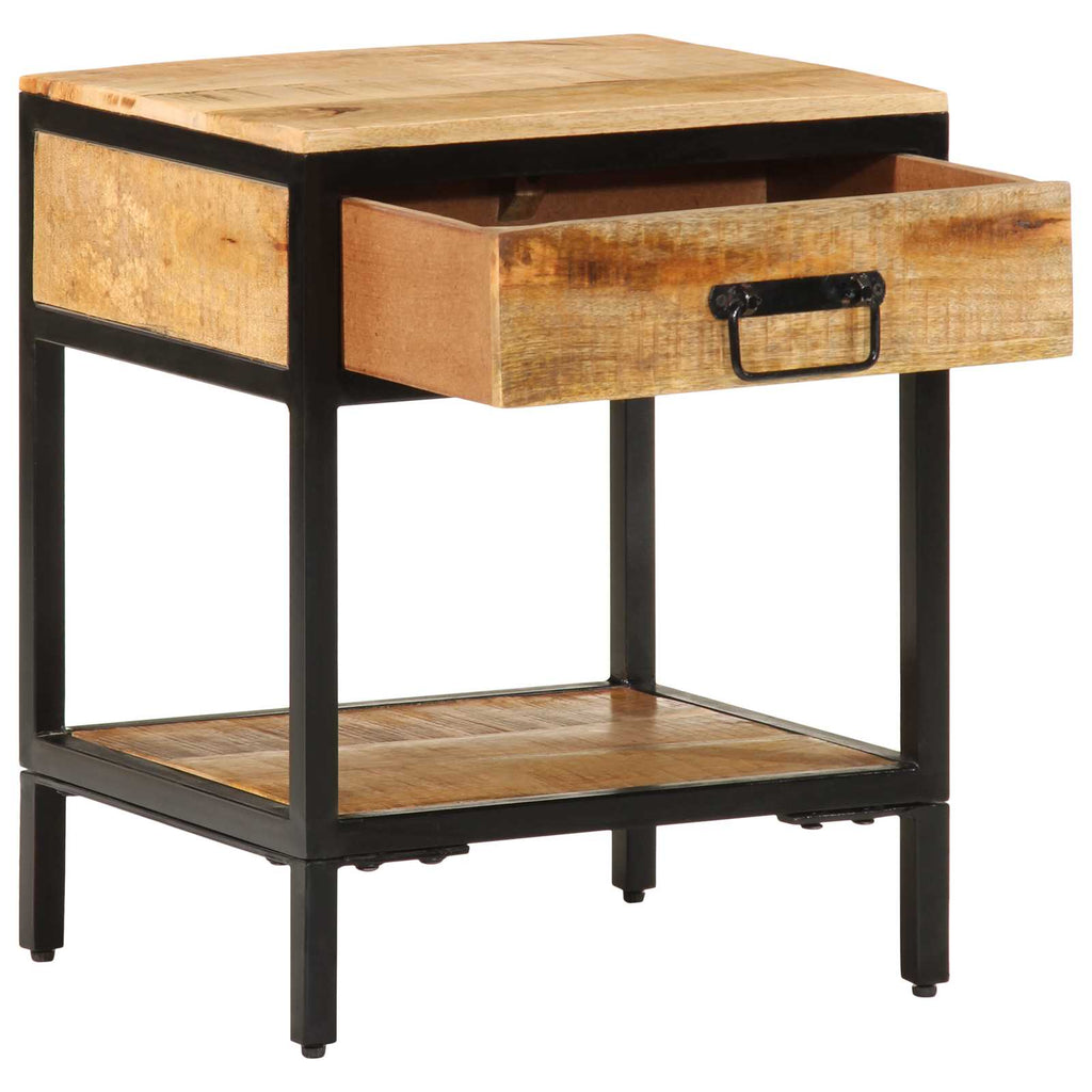 vidaXL Stolik nocny Brązowy 40 x 35 x 50 cm Lite drewno mango i metal
