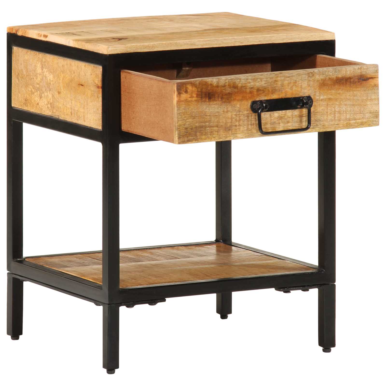 vidaXL Stolik nocny Brązowy 40 x 35 x 50 cm Lite drewno mango i metal