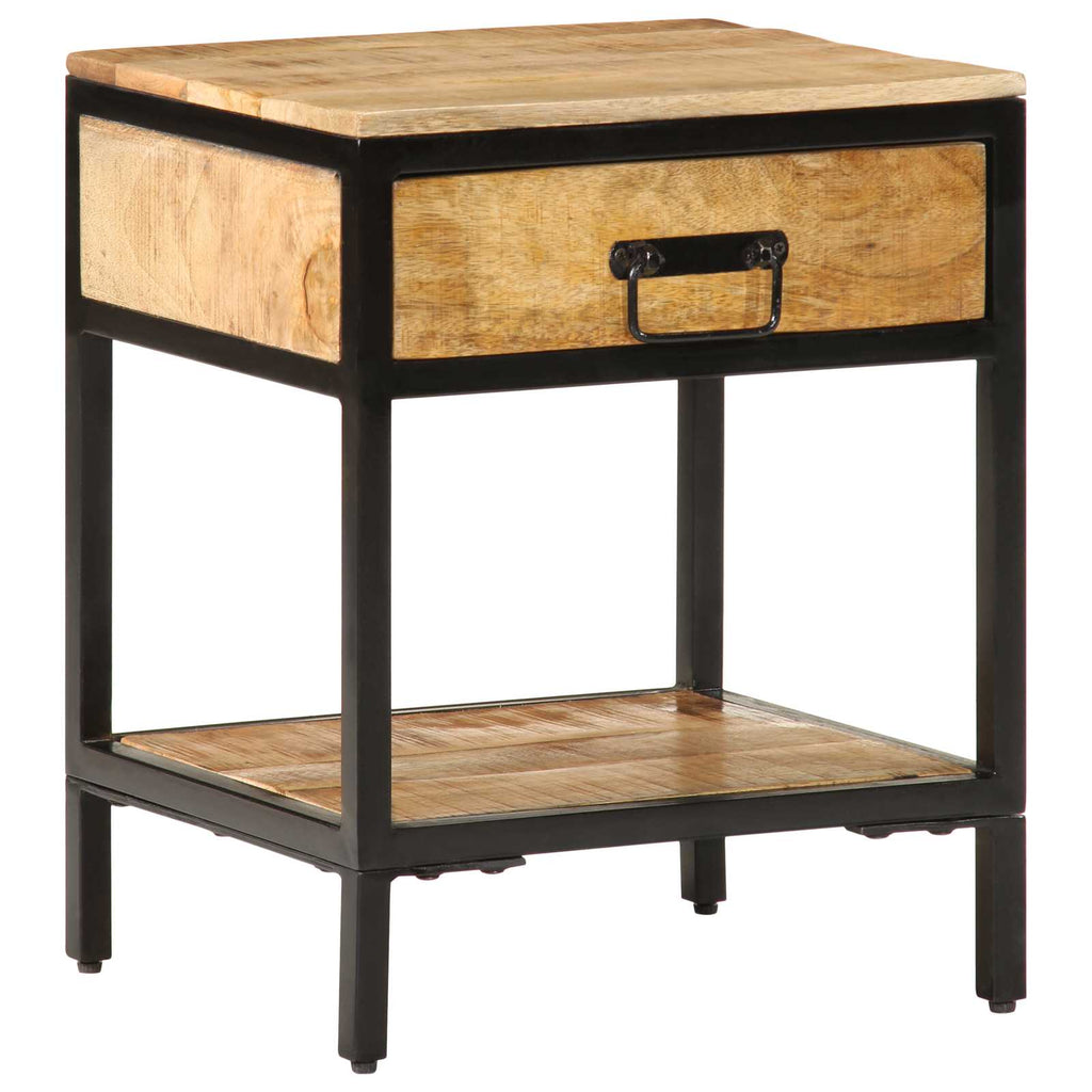 vidaXL Stolik nocny Brązowy 40 x 35 x 50 cm Lite drewno mango i metal