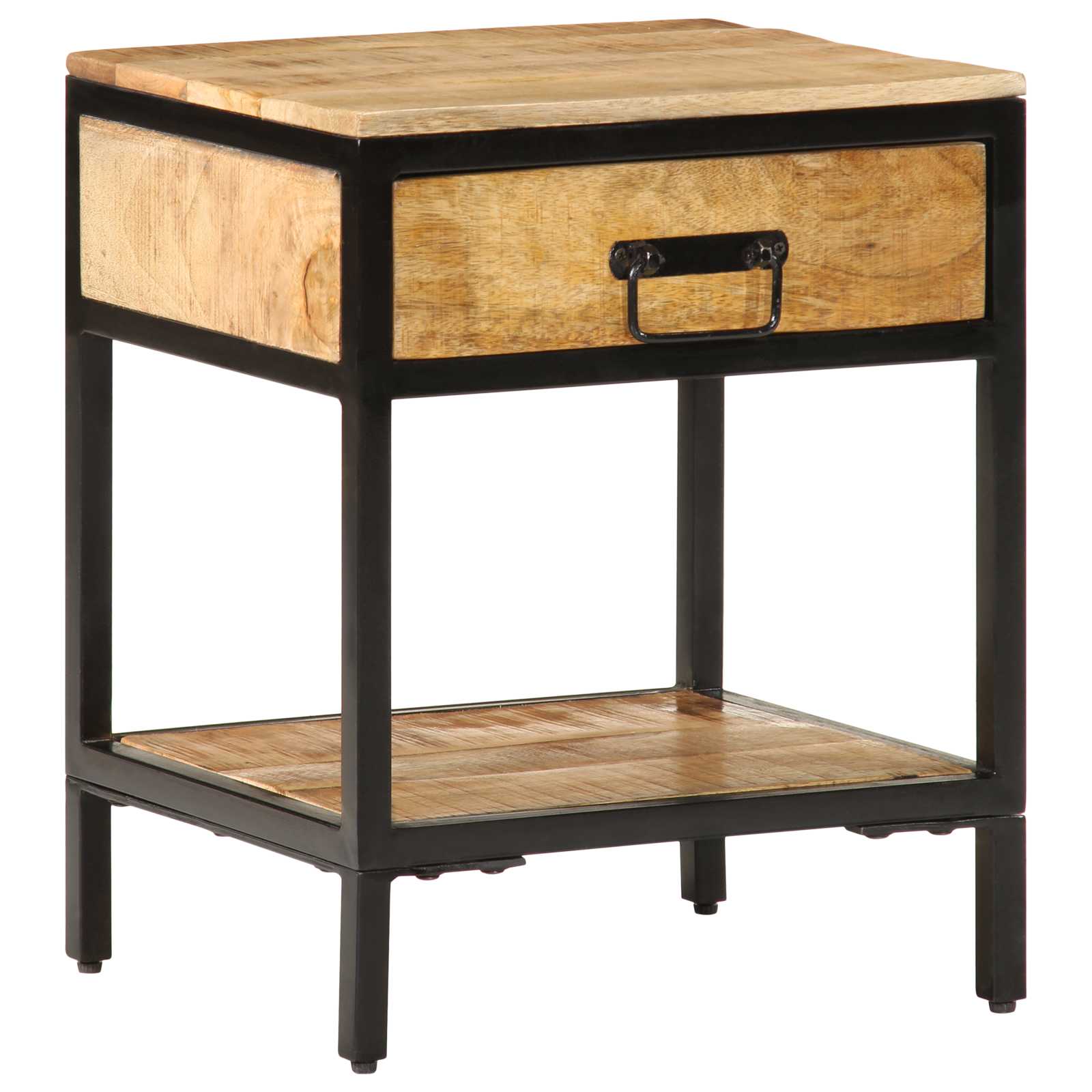 vidaXL Stolik nocny Brązowy 40 x 35 x 50 cm Lite drewno mango i metal