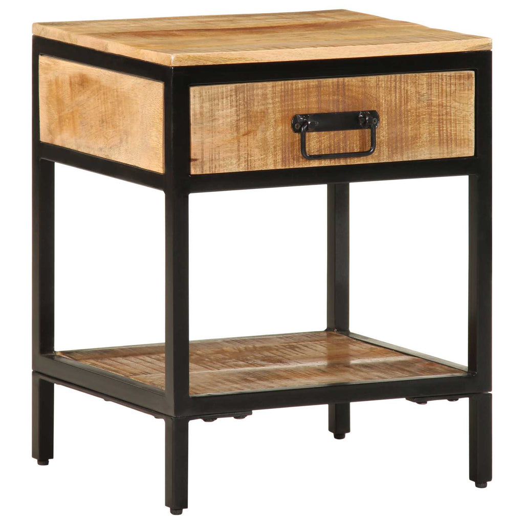 vidaXL Stolik nocny Brązowy 40 x 35 x 50 cm Lite drewno mango i metal