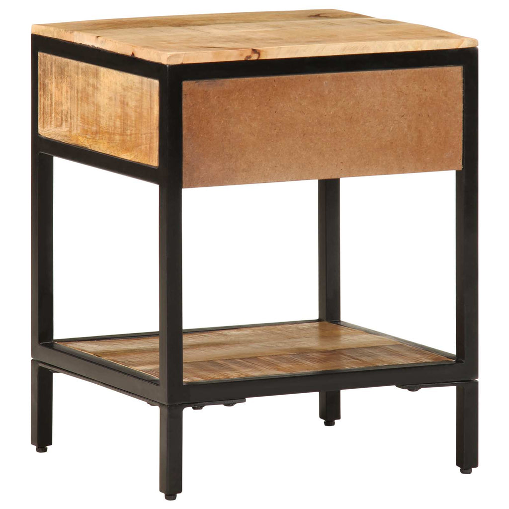 vidaXL Stolik nocny Brązowy 40 x 35 x 50 cm Lite drewno mango i metal