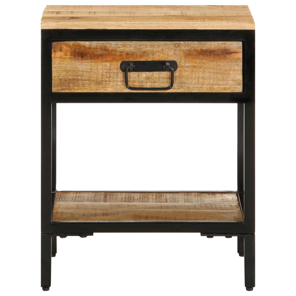 vidaXL Stolik nocny Brązowy 40 x 35 x 50 cm Lite drewno mango i metal