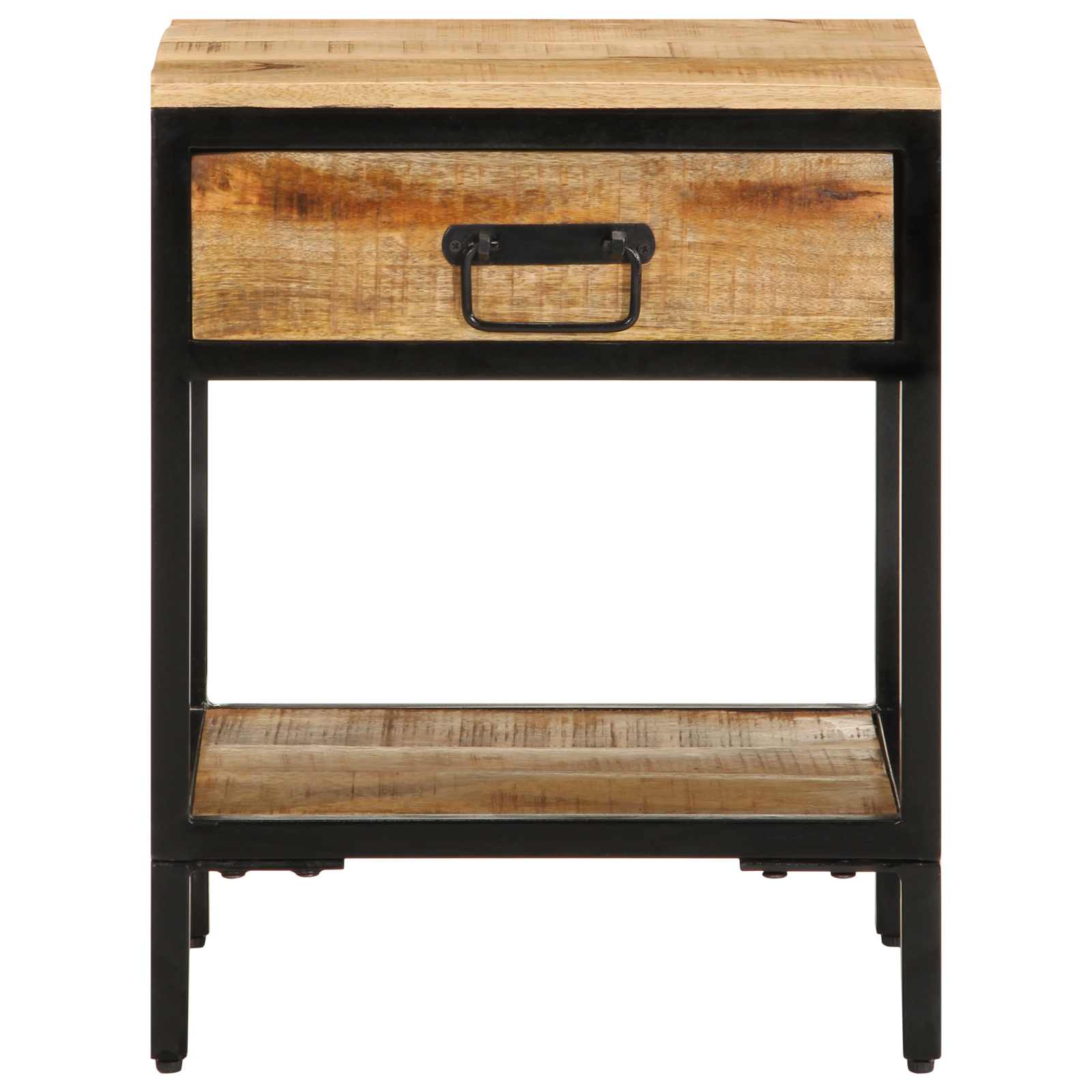 vidaXL Stolik nocny Brązowy 40 x 35 x 50 cm Lite drewno mango i metal