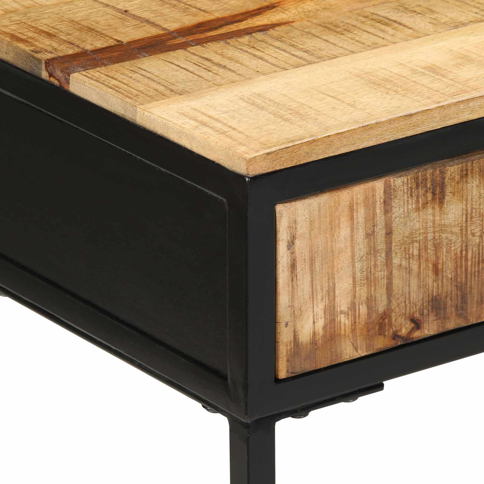 vidaXL Konsola Brązowy 100 x 55 x 89.5 cm Lite drewno mango i metal