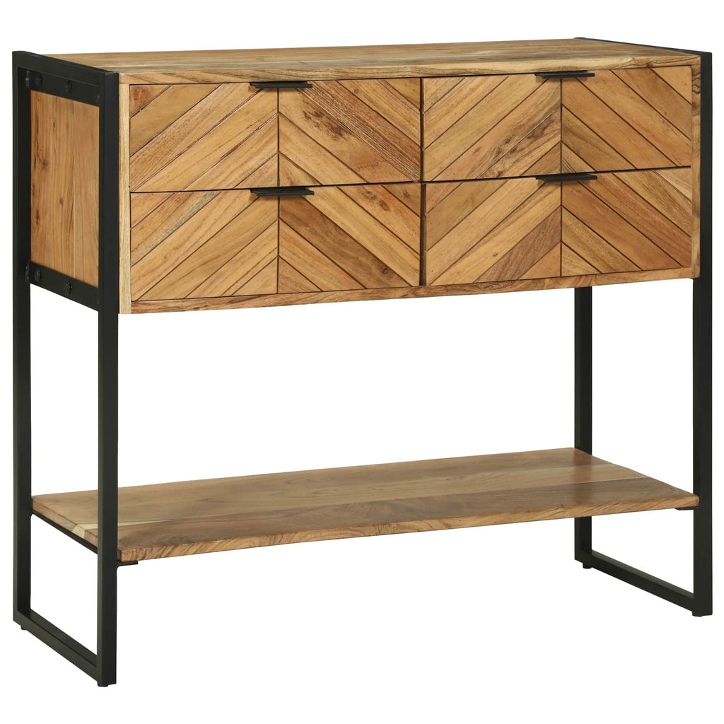 vidaXL Konsola z szufladą Brązowy 90 x 35 x 80 cm Lite Drewno Akacji