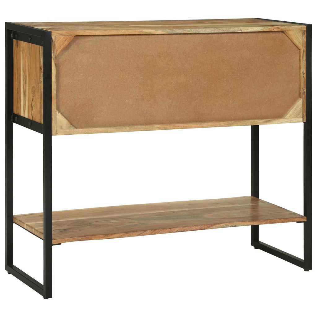 vidaXL Konsola z szufladą Brązowy 90 x 35 x 80 cm Lite Drewno Akacji