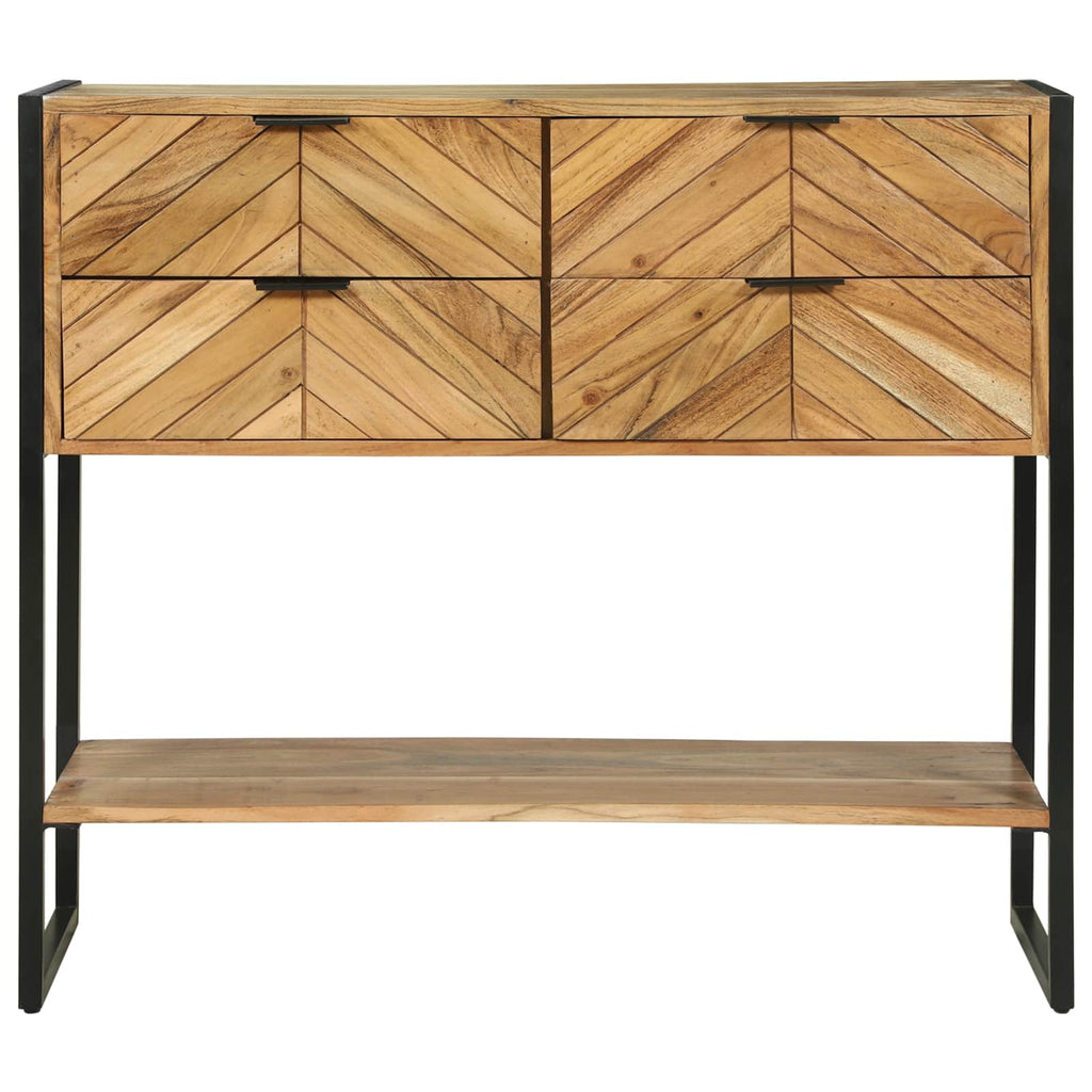 vidaXL Konsola z szufladą Brązowy 90 x 35 x 80 cm Lite Drewno Akacji