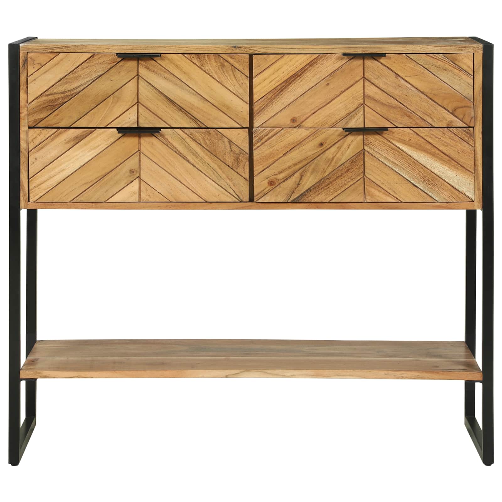 vidaXL Konsola z szufladą Brązowy 90 x 35 x 80 cm Lite Drewno Akacji