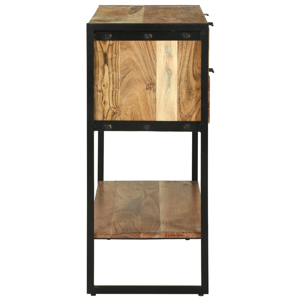 vidaXL Konsola z szufladą Brązowy 90 x 35 x 80 cm Lite Drewno Akacji