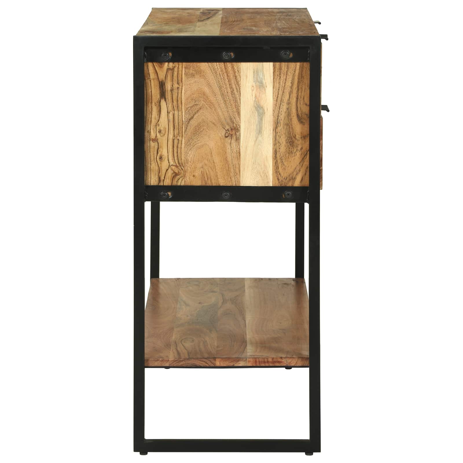 vidaXL Konsola z szufladą Brązowy 90 x 35 x 80 cm Lite Drewno Akacji
