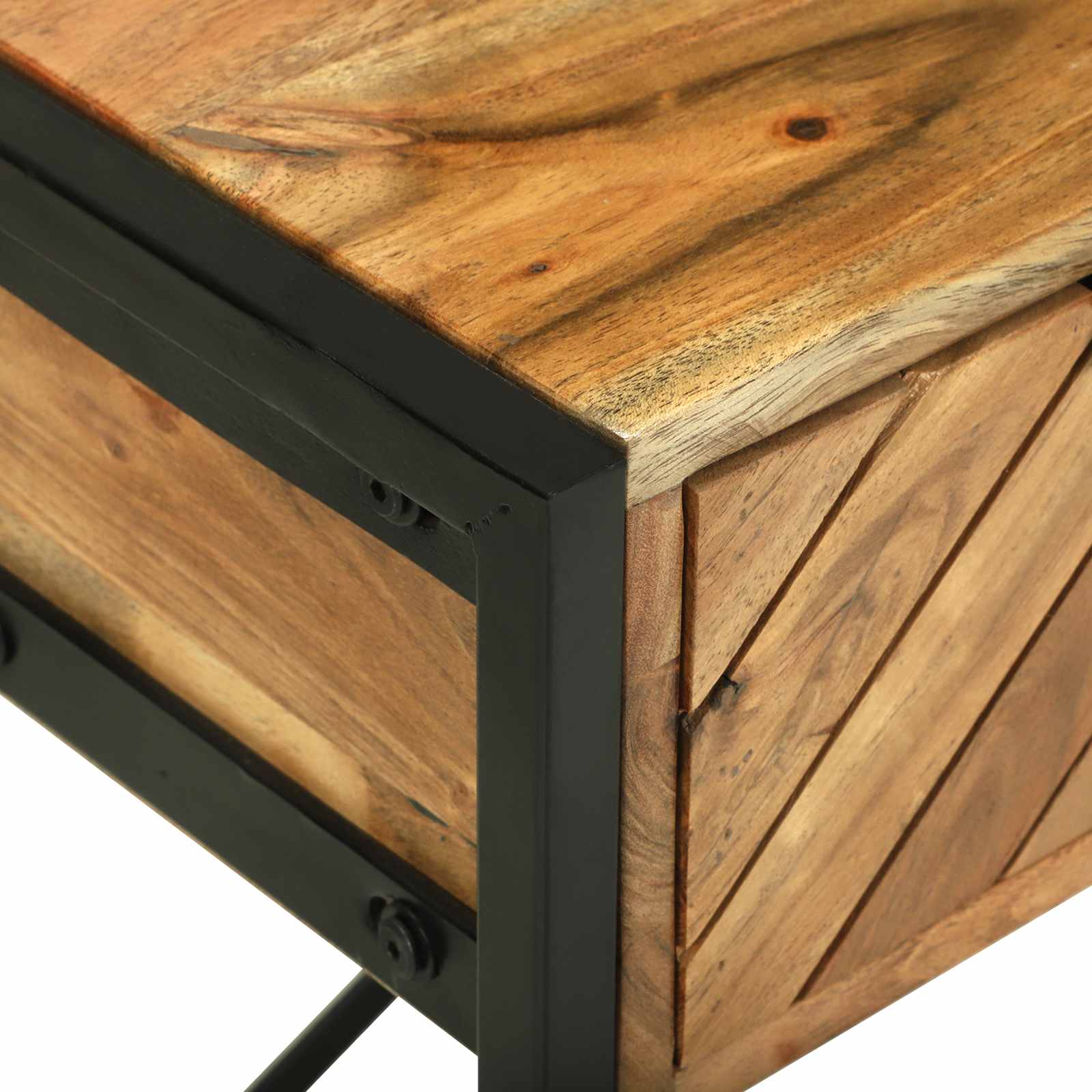 vidaXL Toaletka Z lustrem Brązowy 100 x 40 x 120 cm Lite Drewno Akacji