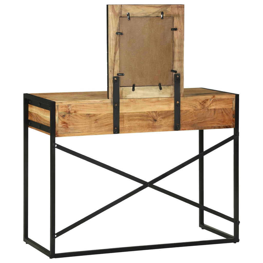 vidaXL Toaletka Z lustrem Brązowy 100 x 40 x 120 cm Lite Drewno Akacji