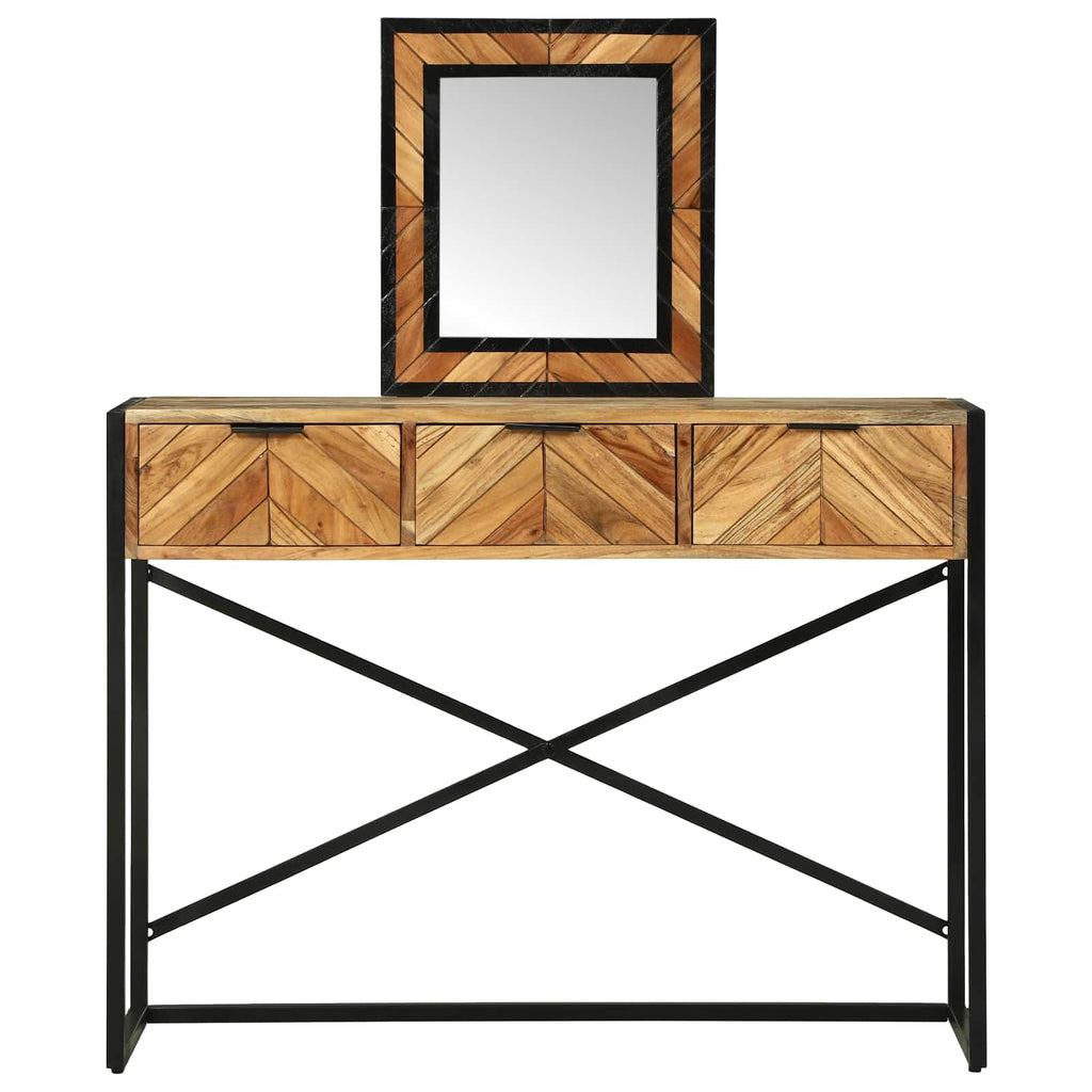 vidaXL Toaletka Z lustrem Brązowy 100 x 40 x 120 cm Lite Drewno Akacji