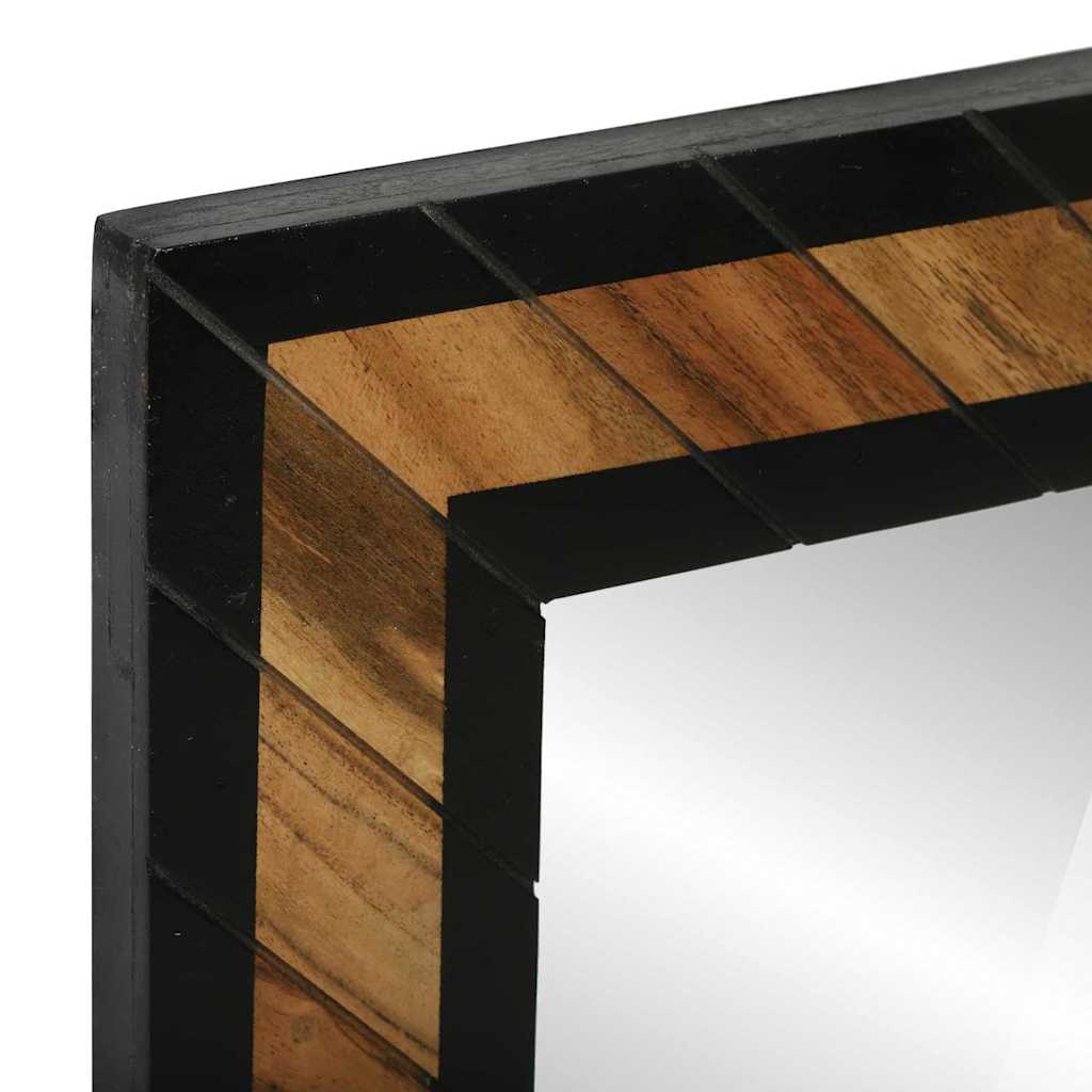 vidaXL Lustro ścienne Prostokątny Czarny i Brązowy 70 x 2 x 70 cm