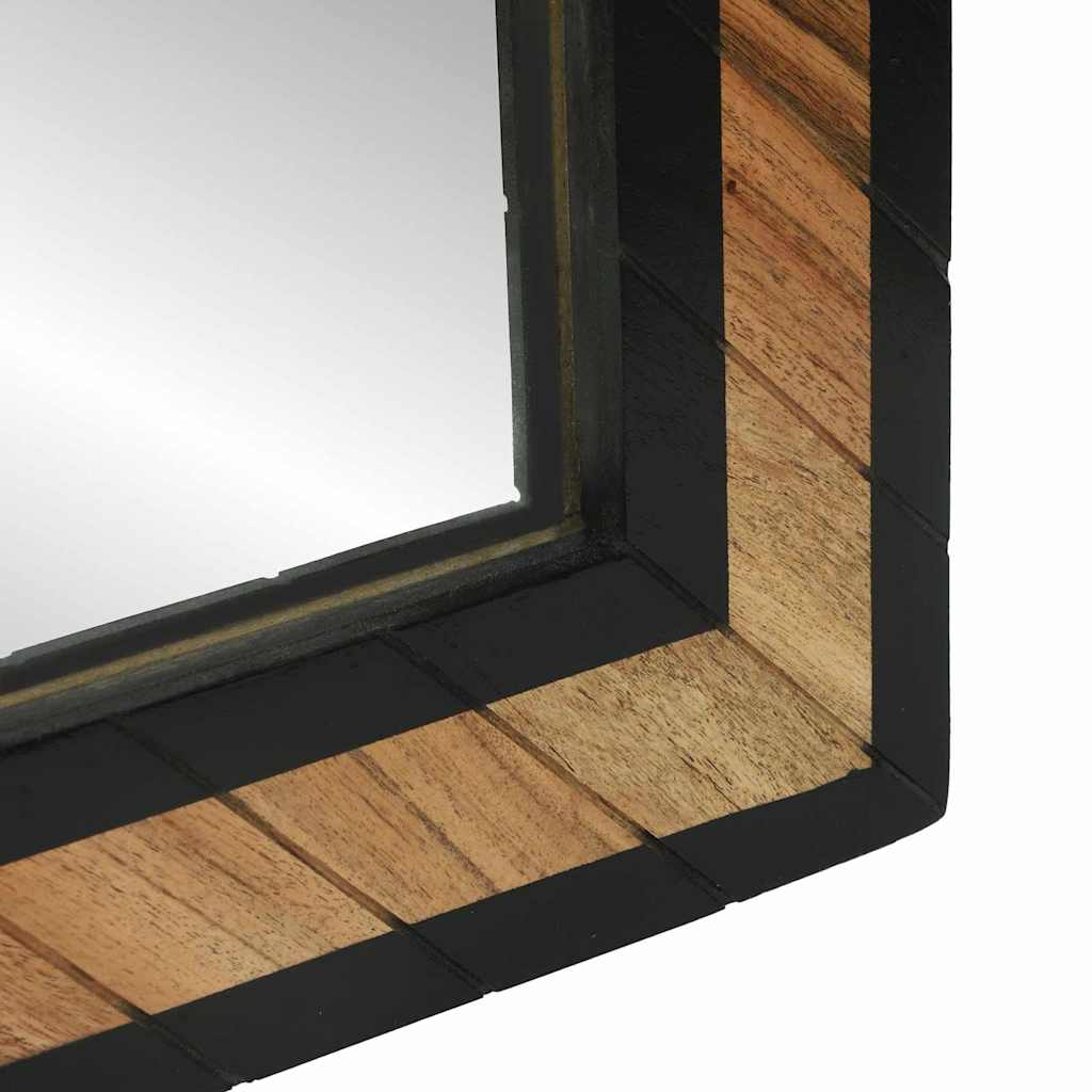 vidaXL Lustro ścienne Prostokątny Czarny i Brązowy 70 x 2 x 70 cm